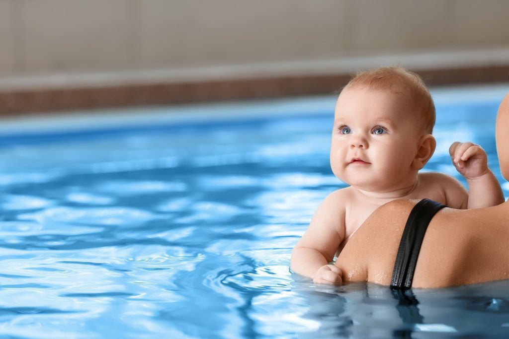 sport with baby swimmer